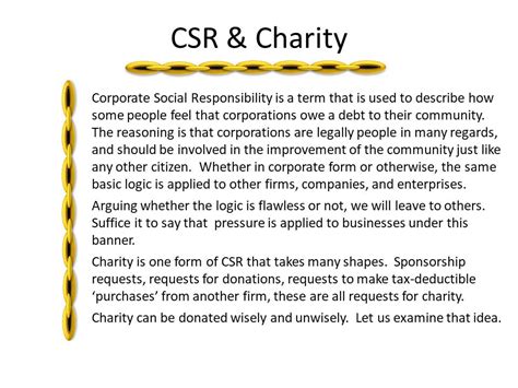 concept of charity in csr